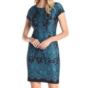Studio One Printed‎ Scuba Knit Sheath Dress
